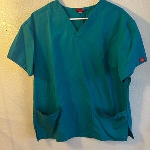 Dickies Teal V-Neck unisex Scrub Top